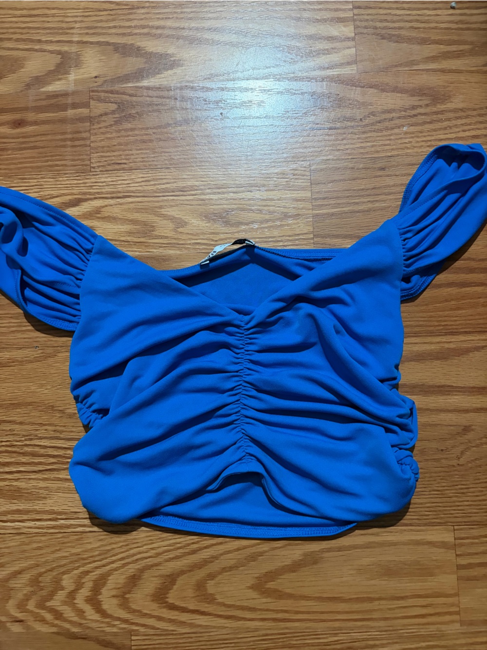 Zara Royal Blue Off-Shoulder Ruched Camisole